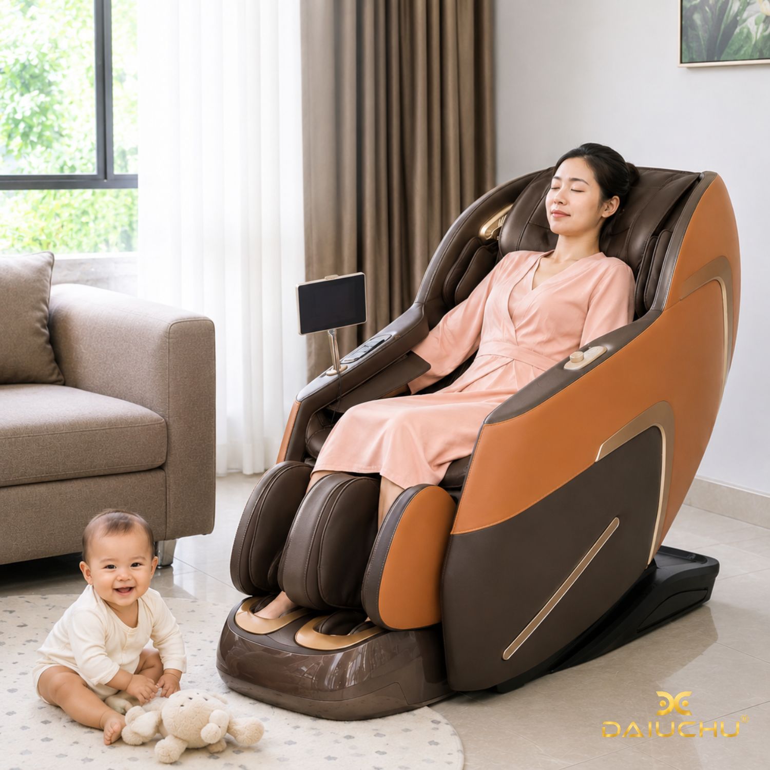 Sử dụng ghế massage giúp cải thiện chất lượng giấc ngủ và đẩy lùi trầm cảm sau sinh.